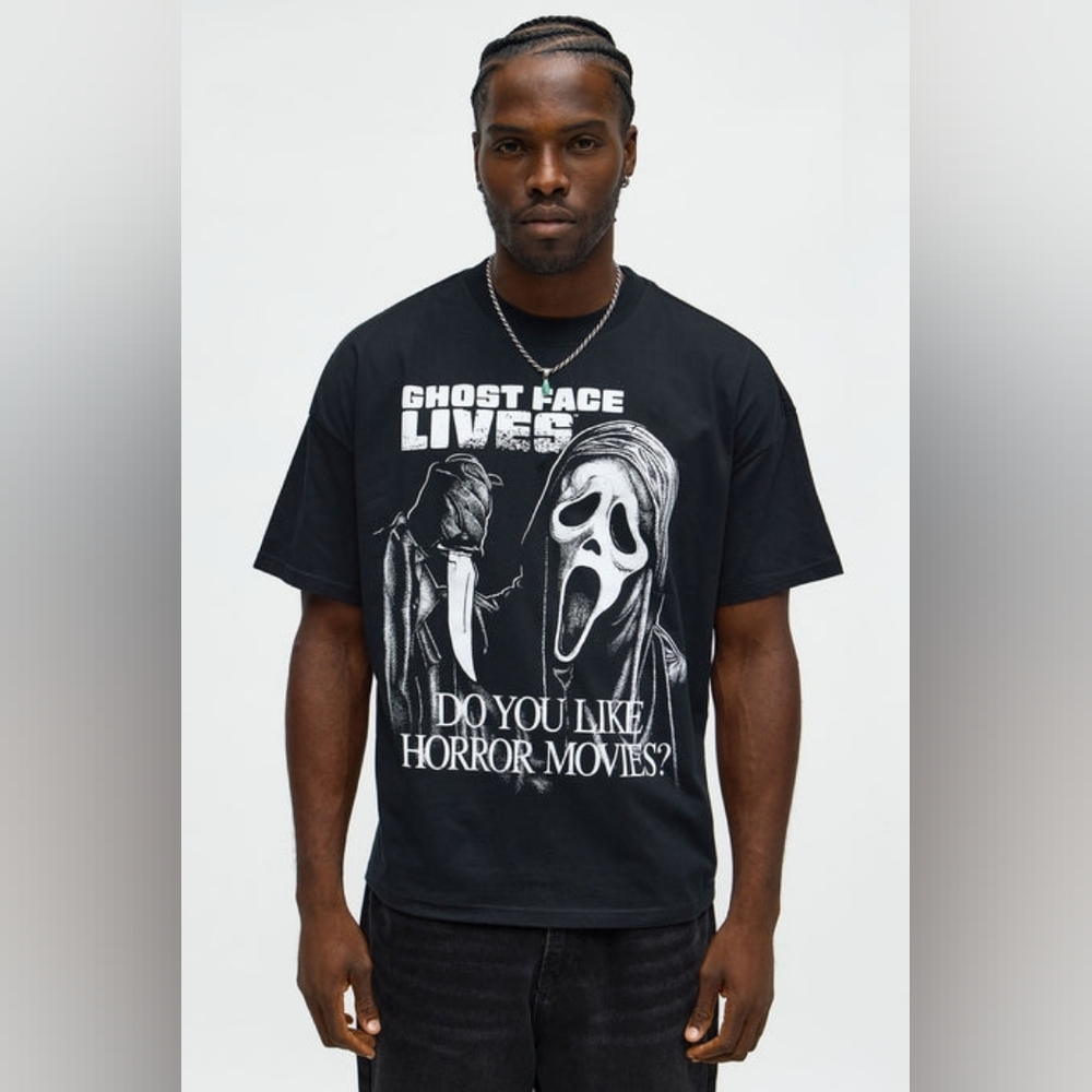 Ghost Face Lives Black Graphic Tee